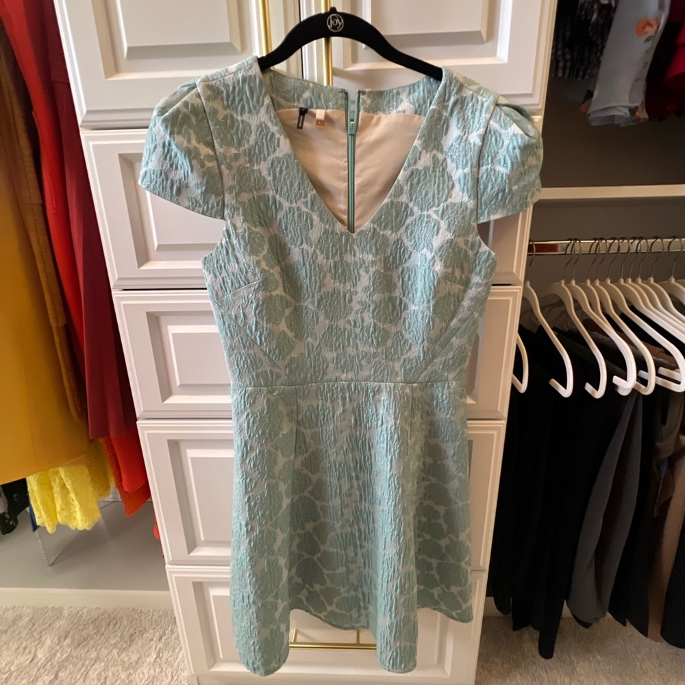 Mint green fit and flare dress
